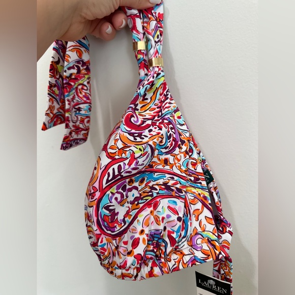 Lauren Ralph Lauren mystic paisley plum bikini nwt swim top and bottom - Picture 4 of 16